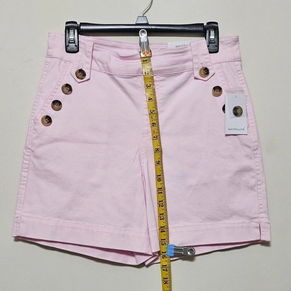Westbound Women's Shorts 6 Pink Elastic Waistband High Rise Fit 869 - Picture 3 of 7